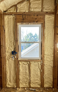 spray foam insulation window vertical